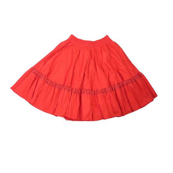 Square Up Fashions red lace inset western square dancing skirt M - Picture 1 of 5